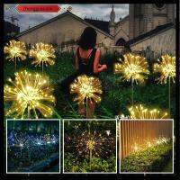 ZHONGGUACANV ไฟคุณภาพสูงกลางแจ้ง Dandelion 90/120/150led โคมไฟสำหรับสนามหญ้าประดับสวนไฟสีสันสดใสสตริงโคมไฟดอกไม้ไฟพลังงานแสงอาทิตย์