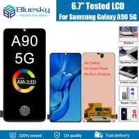6.7 "AMOLED ของแท้สำหรับ Samsung Galaxy A90 5G A908 A908N A9080หน้าจอดิจิตอลสัมผัสหน้าจอ LCD สำหรับ Galaxy A90อะไหล่ LCD