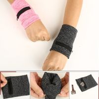 Wristband Zipper Pocket Sport Wrist Bracer Wrap Straps Bandage Gym Running Cycling Cotton Wrist Support Wallets Key Bag Bracelet