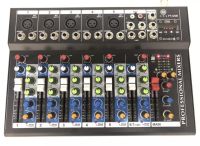 สเตอริโอมิกเซอร์7ช่อง เครื่องผสมสัญญาณเสียง มิกเซอร์ 7 CHANNEL LIVE MIXER มีบลูทูธ BLUETOOTH USB