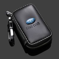 fvdbsdv Leather Key Cover Keychain For FAW Besturn B50 Besturn B70 Besturn X80 V2 V5 Vita With FAW Logo Key Case Car Accessories