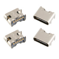 AKUBLT USB ชาร์จพอร์ตแบบ6ขา3.1โทรศัพท์มือถือ SMD DIP เต้ารับสำหรับชาร์จชนิด C ขั้วต่อหลอดไฟ LED ชนิด C คอนเนคเตอร์ตัวเมียตัวเมีย