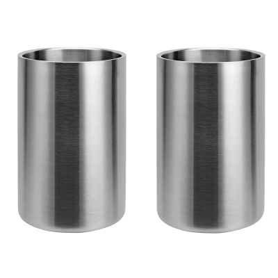 2 Pack Wine Cooler 1.6L Stainless Steel Ice Bucket Champagne Wine Bottle Cooler for Bar Kitchen Home