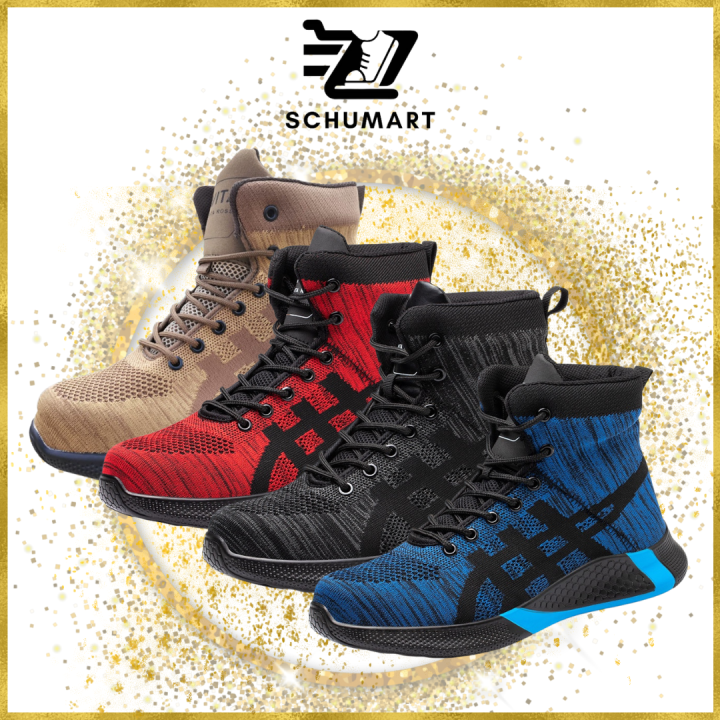 [SG STOCK] High Cut Safety Shoes Strong Grip Lightweight Steel Toe