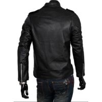 Boutique Punk Men PU Leather Jacket Motorcycle Fashion Slim Fit Leather Coat