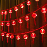 LED Holiday Lights USB Charging Traditional Chinese Red Lantern Lamp for New Year Festival Decoration Garland String Night Light