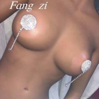 New 2pcs fashion Crystal Rhinestone tassel chest petal sexy nipple cover bra sticker womens bra body jewelry nightclub fun acce