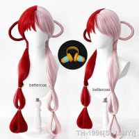 SHUAIYI Uta peruca คอสเพลย์อะนิเมะ uma peça uta vermelho rosa resistente ao calor do cabelo dia das bruxas fone de ouvido adereços mulher menina คอสเพลย์ boné