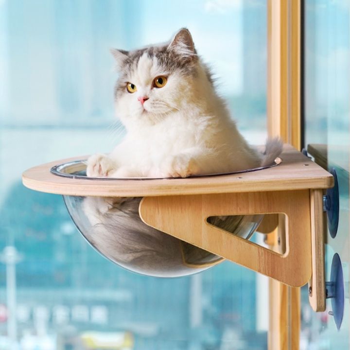 select-sea-หลุมแมว-หลุมอวกาศใส-งานไม้มินิมอล-ที่นอนนอนแมวติดผนัง-พร้อมหลุมใสอะคริลิค-รับน้ำหนักได้-30-kg