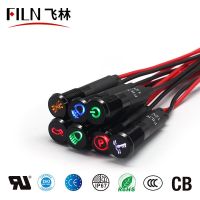 8mm Black Housing Led Red Yellow White Blue Green 12v Indicator Iight With 20cm Cable