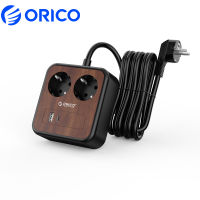 ORICO เต้าเสียบ2AC ปลั๊กไฟแบบพกพา18W USB C Type-C STOP Kontak Listrik ชาร์จเร็วพร้อมปลั๊กยุโรปสายพ่วง3เมตร