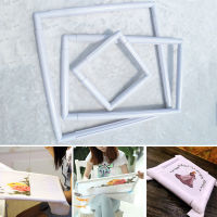 Handhold Square Shape Handhold เย็บปักถักร้อยกรอบพลาสติก Hoop Cross Stitch Craft DIY Tool