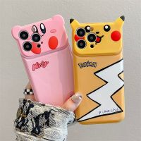 เคสโทรศัพท์ซิลิโคนนิ่มลายการ์ตูนน่ารัก3D โปเกมอนปิกาจู Kirby เคสโทรศัพท์มือถือสำหรับ iPhone 14 Pro Max 13 Pro Max ฝาหลังสำหรับ iPhone 12 Pro Max 11