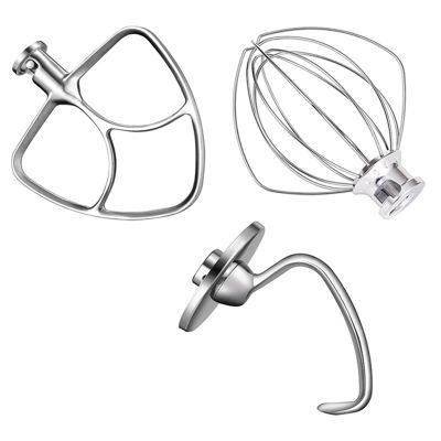 Mixer Aid Attachment Replacement Parts Accessories Fit for KitchenAid 5 Quart Stand Mixer K5WW Wire Whip&amp; 5K7SDH Dough Hook&amp;Mixer Aid Paddle
