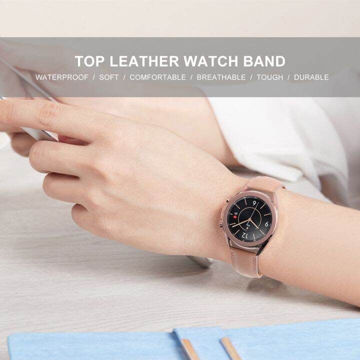 สายหนังทางการสำหรับ-samsung-galaxy-watch-3-45มม-41มม-เปลี่ยนสายรัดนาฬิกาหนังแท้สำหรับ-galaxy-watch-45มม-41มม