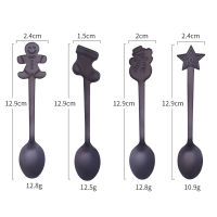 4pcs/set Tree Cream Ice Tea Scoop Spoons Kids Tableware Drinking Stainless Small Steel