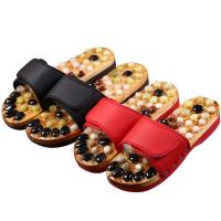 ☼☃◇ Acupressure Massage Slippers with Natural Stone Therapeutic Reflexology Sandals Foot Acupoint Massage Shiatsu Arch Pain