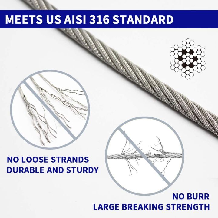 สายสแตนเลสกับเครื่องตัด600ft-ลวดเชือกสายเคเบิ้ลเครื่องบินสำหรับแท่นสายราวชุดเครื่องมือ-ไม้-7x7-strands-การก่อสร้าง-diy-balustrades