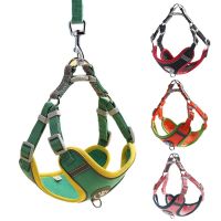 【jw】卍✺☃ Soft Suede Dog Harness and Leash Set for Small Medium Dogs Cats Adjustable Reflective Chest