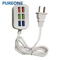 Pureone USB เต้าเสียบปลั๊กไฟมัลติฟังก์ชั่น,ปลั๊กชาร์จเร็วเล่น6พอร์ต USB ตัวแยกฮับต่อขยายขนาดเล็กสำหรับสำนักงานปลั๊ก USB ที่มีประโยชน์