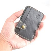 【CW】❀  Fashion Cowhide Leather Bank Credit Card Purse ID Cash Holder for Man Coin