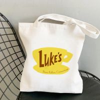 2021 Shopper Gilmore Girls Luke 39;s Printed Tote Bag women Harajuku shopper handbag Shoulder shopping bag Lady Canvas Bag