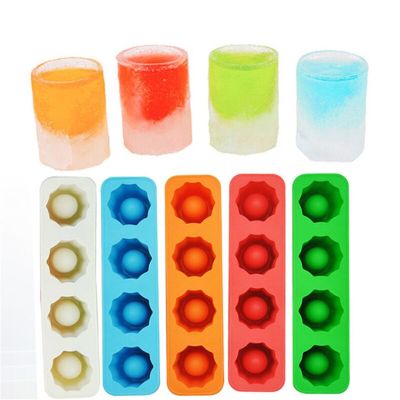 Creative DIY Ice Cube Tray Mold Cup Mould Makes Shot Glasses Ice Mould Novelty Gifts Ice Tray Summer Drinking Kitchen Tool Ice Maker Ice Cream Moulds
