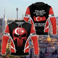 Turkey Flag and Emblem Pattern Hoodies For Male Loose Mens Fashion Sweatshirts Boy Casual Clothing Oversized Streetwear