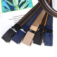 Nylon Automatic Buckle Men Belt Outdoor Tooling Jeans Stripe Canvas Weave Waistband High Quality Tactical Belt for Men Wholesale
