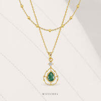 Mizuchol สร้อยพร้อมจี้มรกตแท้ Emerald Eyes With Layer Necklace