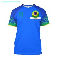 ❇◘▽ Eartha Boyle Mens T-shirt Brazilian football jersey 3 d graphics printed t-shirts football big yards of clothes away games athletes