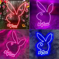 Playboy Bunny LED Neon Sign Light Wall Bar Living Room Decor Neon Lamp Design Neon Light For Friend Gift party 6 Colors 35/40cm