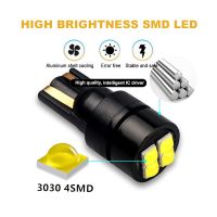 2Pcs Car LED Bulb 12V 6500K 3030 SMD White T10 W5W LED Canbus 5W5 No error Auto Signal Light Clearance Wedge Side Lamp 4LEDs