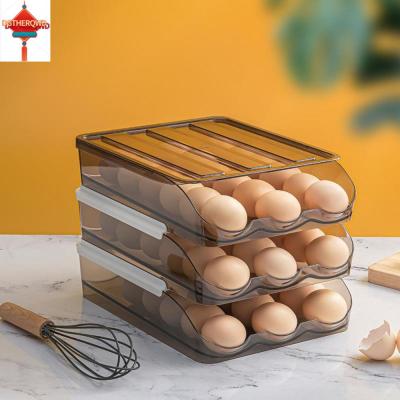 DGTHE ถาดใส่ไข่ตะกร้าเก็บไข่ที่ใส่ไข่กล่องไข่สำหรับใช้ในครัวเรือนพลาสติกใสหลายชั้น