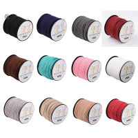 98yardsroll 3.0x1.4mm Leather Beading Thread Faux Suede Lace Cord String with Roll Spool 295 feet (90m) Bracelets Making