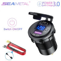 Quick Charge Car Charger QC3.0 USB+PD Port Lighter Socket Voltmeter Auto Power Adapter Universal for 12V24V Vehicle