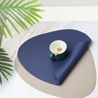 【CC】 1Pcs Pu Leather Placemat Non-Slip Resistant  Table Mats Tableware Accessories