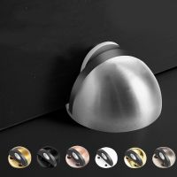 Stainless Steel Magnetic Door Stopper Punch-free Door Touch Magnetic Suction Rubber Semi-circle Anti-collision Door Stop Door Hardware Locks