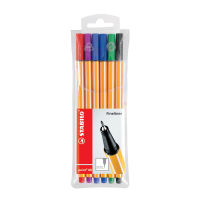 STABILO สตาบิโล Point 88 ปากกาสีหมึกน้ำ ปากกา  หัวเข็ม Fibre-Tip Pen ชุด 6 สี