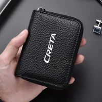 【CW】◐☢●  Leather bag Credit Card Driver License Business Holder Wallet Creta  Car Accessories