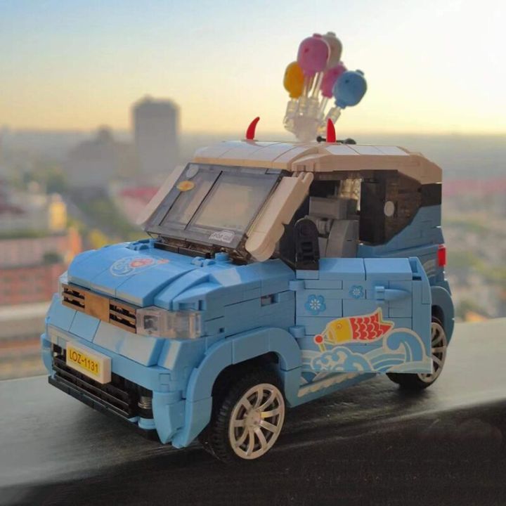 ตัวต่อนาโนบล็อก-loz-car-model-no-1131-รถสีฟ้าปลารถจี๊ปบอลลูน-mount-fuji-875-pcs-แพ็คเกจที่สวยงาม-ต่อง่ายจะซื้อเป็นของขวัญในโอกาศพิเศษที่กำลังจะมาถึง