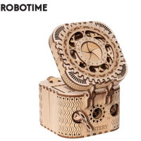 Robotime 123ชิ้นสร้างสรรค์ DIY 3D สมบัติกล่องไม้เกมปริศนาประกอบของเล่นของขวัญสำหรับเด็กวัยรุ่นผู้ใหญ่ LK502