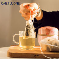 Onetwone 100ชิ้นทิ้งถุงชาถุงกรองสำหรับชา Infuser กับสตริงรักษาซีลอาหารเกรดผ้าไม่ทอเครื่องเทศกรอง Teabags