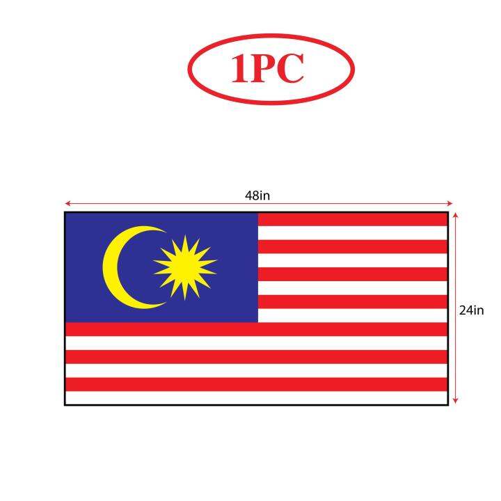Malaysia Flag 2x4ft, Bendera Malaysia 2x4ft, Polyester | Lazada