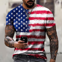 USA Flag T เสื้อผู้ชายแฟชั่นเสื้อยืดขนาดใหญ่เด็ก Hip Hop Tops Tees American Flag 3d พิมพ์ Tshirt ชายหญิง Tee ผู้หญิง Fashion