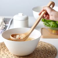 △ 1Pc Large Soup Spoon Long Handle Cooking Spoon Ladle Big Dinner Spoon Wood Serving Spoon For Soup Porridge Kitchen Tabelware