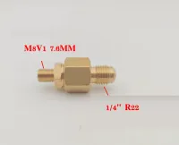 หัวแปลงจุ๊บเติมลมมอไซค์ แบบเกลียว เป็น เกลียว R22 หรือ 1/4"