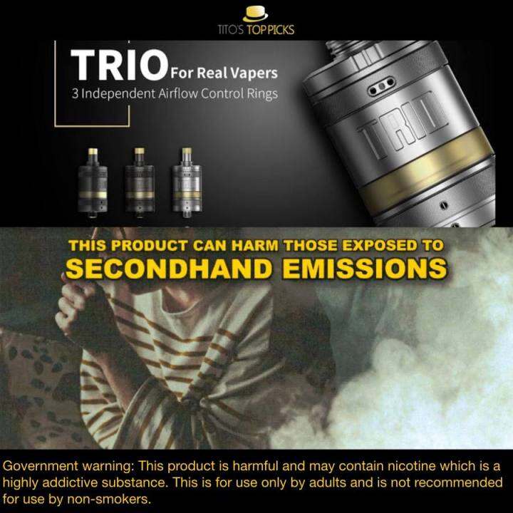ZQ Trio MTL RTA Top fill with 3 Airflow controls Lazada PH