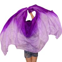 hot【DT】 Real Chinese Silk Veil Shawl Scarf Costume Accessory Dyed Belly