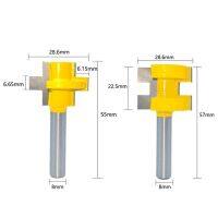 【❂Hot On Sale❂】 jinlan7363036 C08-155ไม้แกะสลัก2ชิ้น8มม. ก้าน T-Slot Square Tooth Tooth Tbit เครื่องตัดมิลลิ่งแกะสลัก Router สำหรับเครื่องมือไม้งานไม้